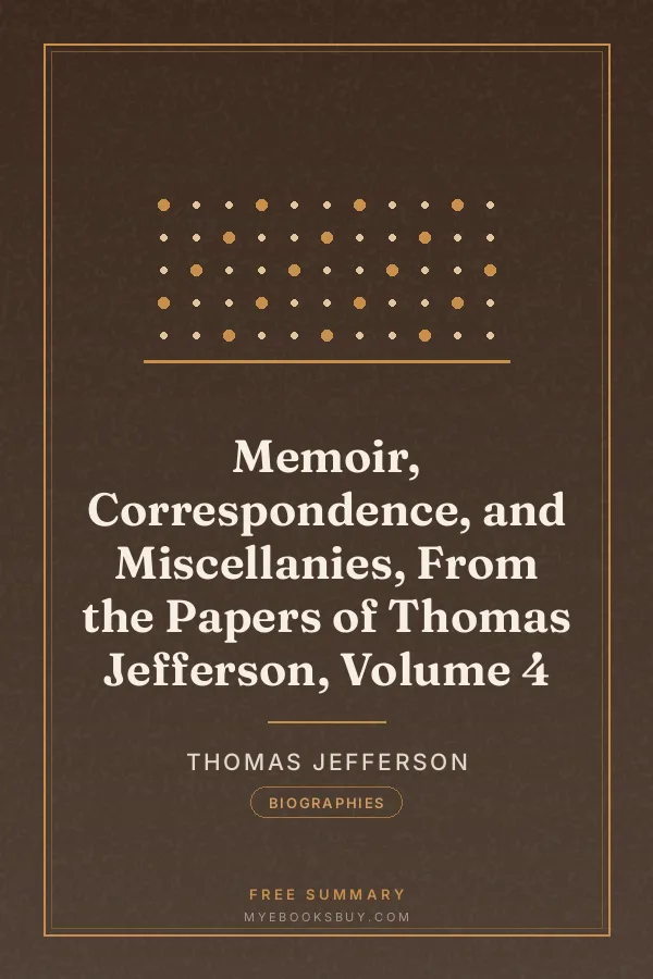 Cover of Memoir, Correspondence, and Miscellanies, From the Papers of Thomas Jefferson, Volume 4