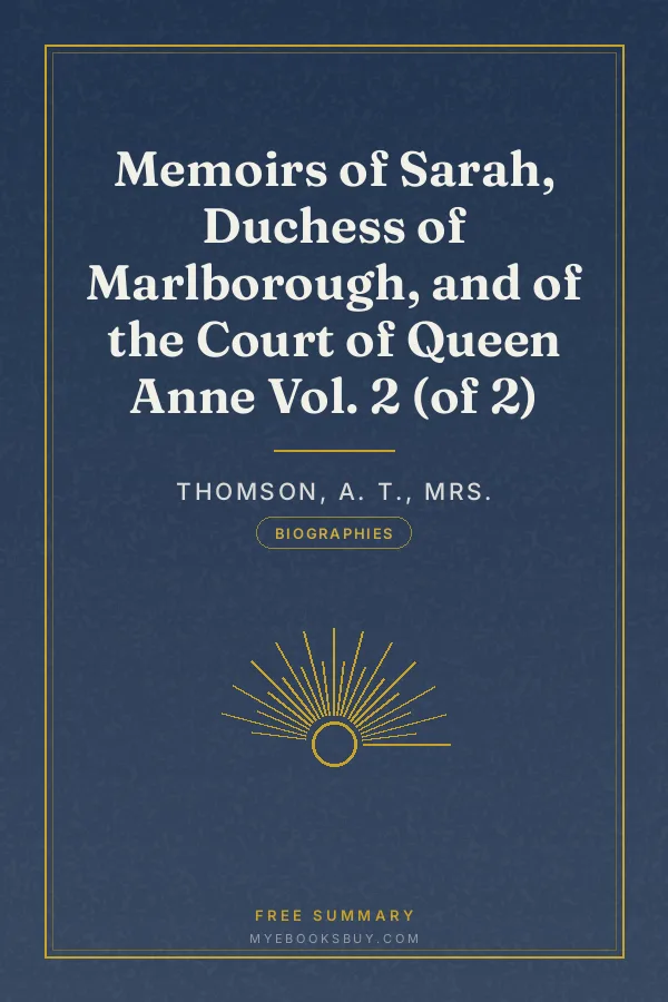Cover of Memoirs of Sarah, Duchess of Marlborough, and of the Court of Queen Anne Vol. 2 (of 2)