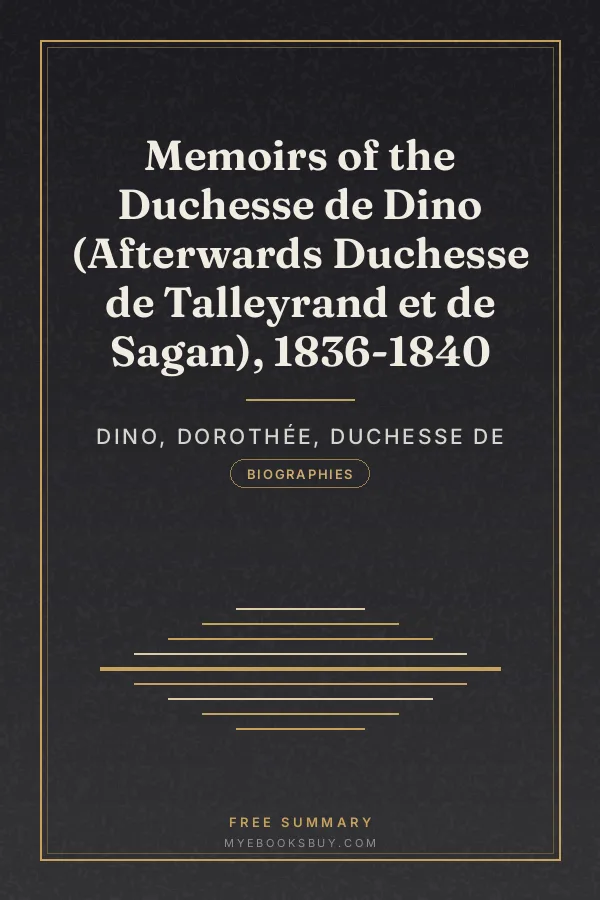 Cover of Memoirs of the Duchesse de Dino (Afterwards Duchesse de Talleyrand et de Sagan), 1836-1840