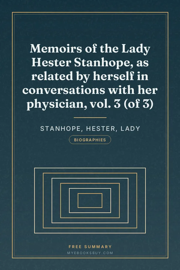 Cover of Memoirs of the Lady Hester Stanhope, as related by herself in conversations with her physician, vol. 3 (of 3)