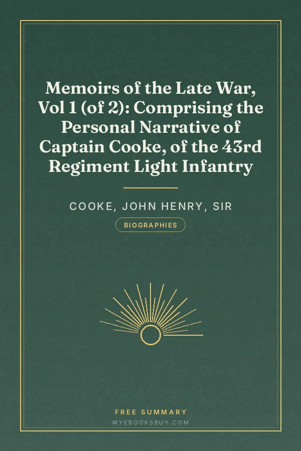 Cover of Memoirs of the Late War, Vol 1 (of 2): Comprising the Personal Narrative of Captain Cooke, of the 43rd Regiment Light Infantry