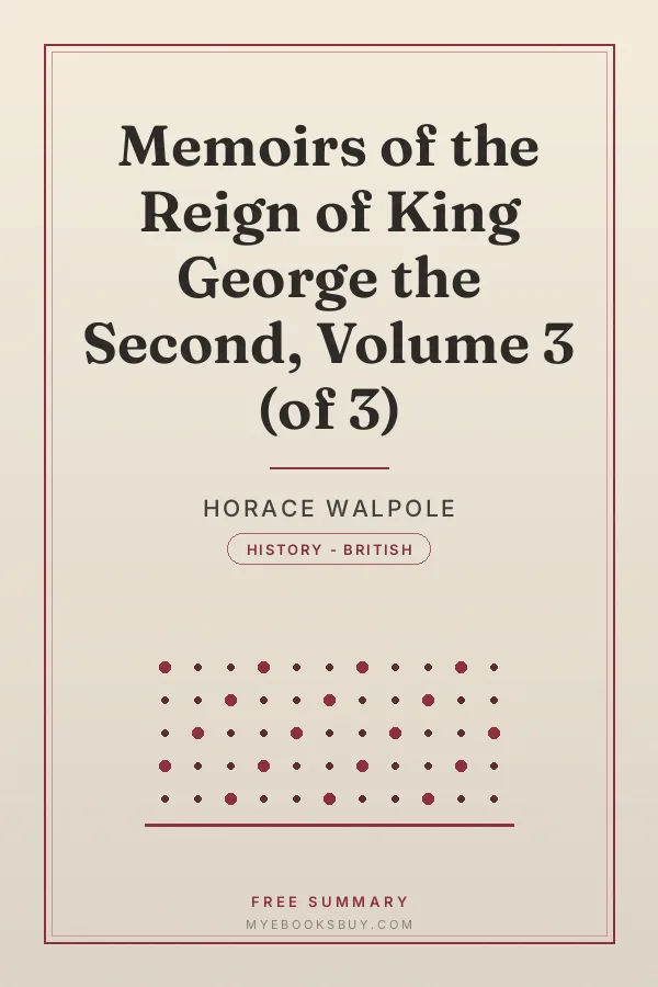 Cover of Memoirs of the Reign of King George the Second, Volume 3 (of 3)