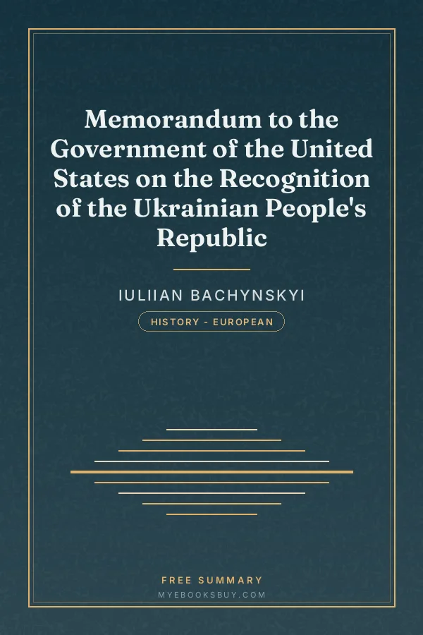 Cover of Memorandum to the Government of the United States on the Recognition of the Ukrainian People's Republic