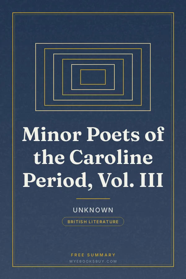 Cover of Minor Poets of the Caroline Period, Vol. III
