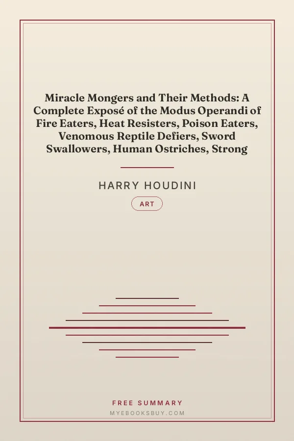 Cover of Miracle Mongers and Their Methods: A Complete Exposé of the Modus Operandi of Fire Eaters, Heat Resisters, Poison Eaters, Venomous Reptile Defiers, Sword Swallowers, Human Ostriches, Strong Men, Etc