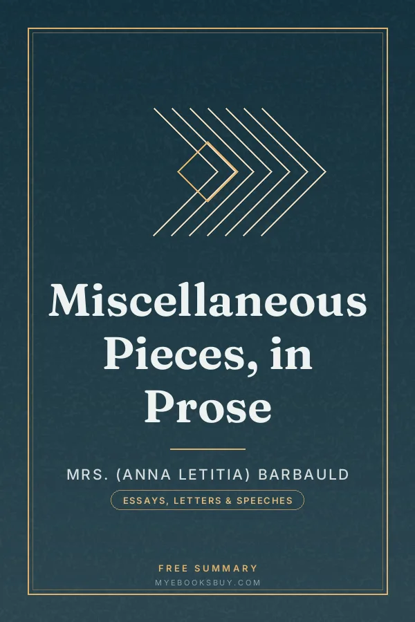 Cover of Miscellaneous Pieces, in Prose