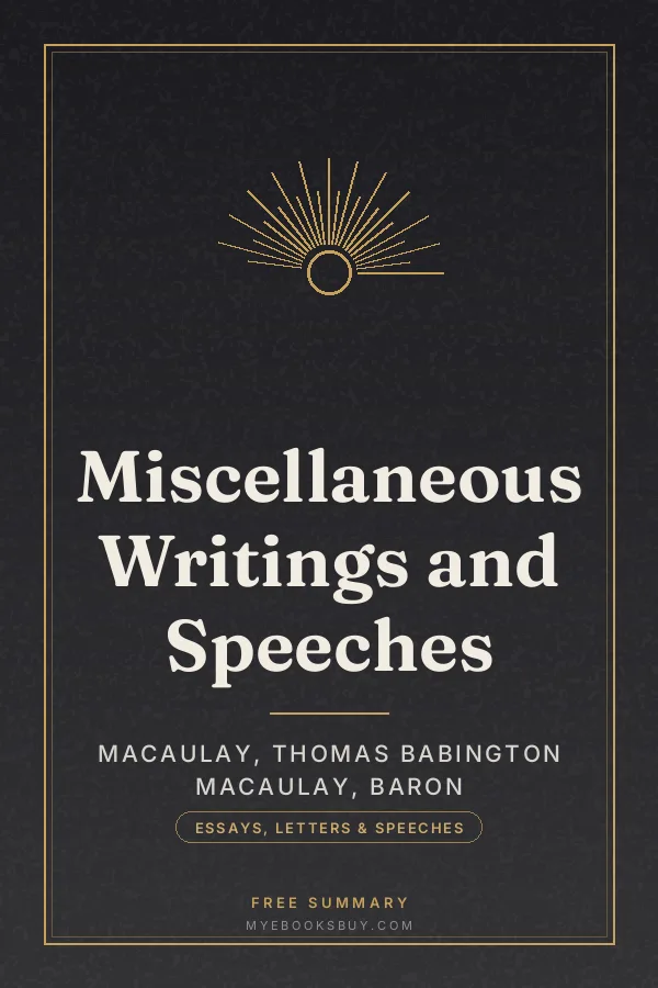 Cover of Miscellaneous Writings and Speeches