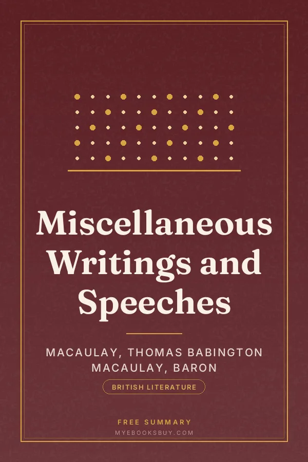 Cover of Miscellaneous Writings and Speeches