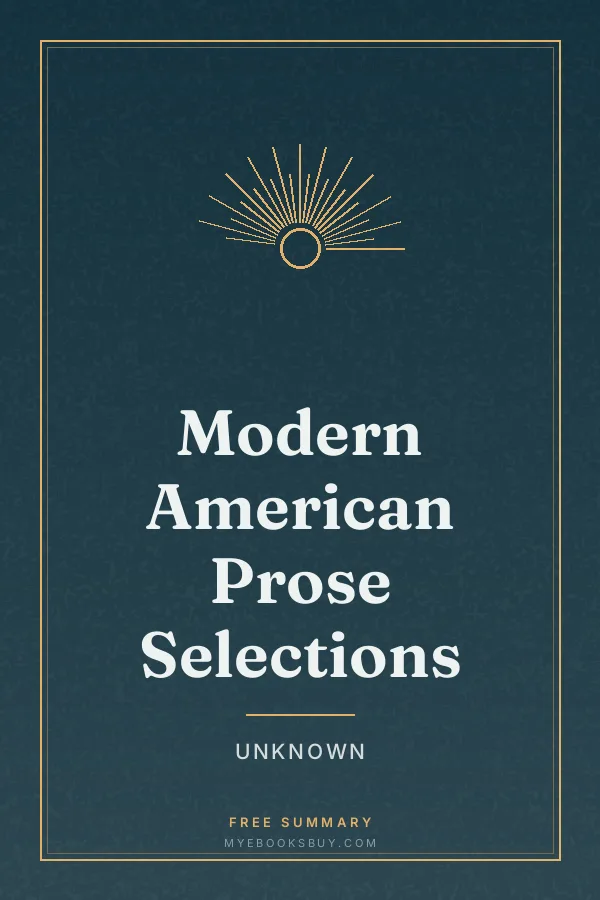 Cover of Modern American Prose Selections