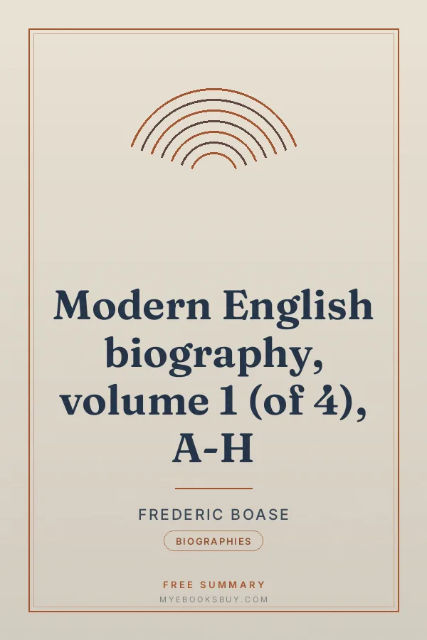 Cover of Modern English biography, volume 1 (of 4), A-H