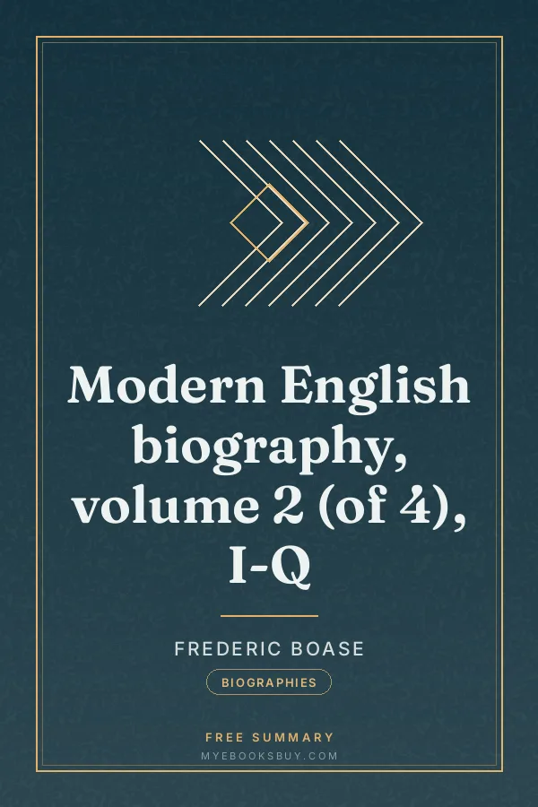 Cover of Modern English biography, volume 2 (of 4), I-Q