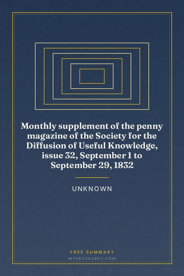 Cover of Monthly supplement of the penny magazine of the Society for the Diffusion of Useful Knowledge, issue 32, September 1 to September 29, 1832