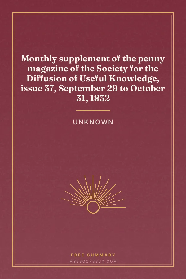 Cover of Monthly supplement of the penny magazine of the Society for the Diffusion of Useful Knowledge, issue 37, September 29 to October 31, 1832