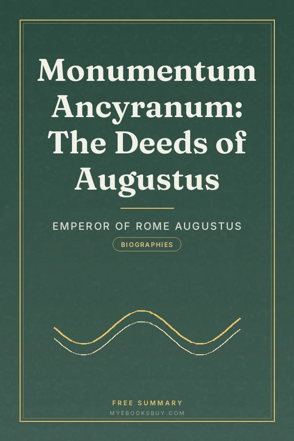 Cover of Monumentum Ancyranum: The Deeds of Augustus