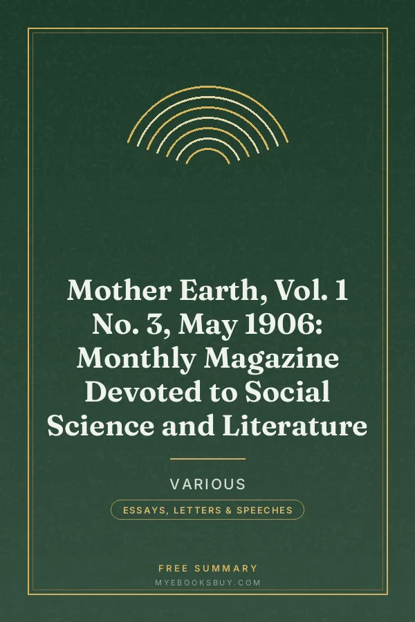 Cover of Mother Earth, Vol. 1 No. 3, May 1906: Monthly Magazine Devoted to Social Science and Literature