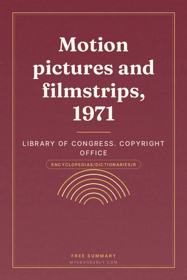 Cover of Motion pictures and filmstrips, 1971