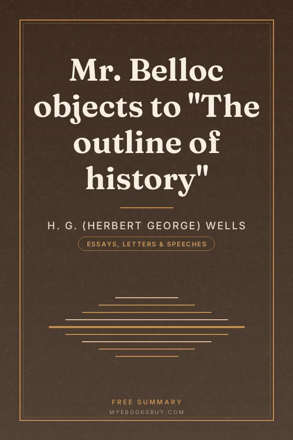 Cover of Mr. Belloc objects to "The outline of history"
