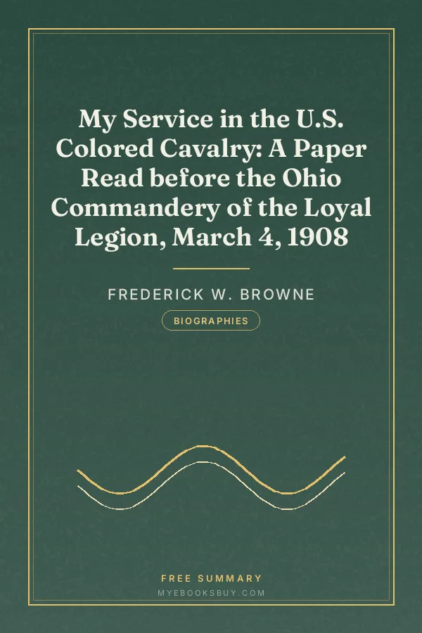 Cover of My Service in the U.S. Colored Cavalry: A Paper Read before the Ohio Commandery of the Loyal Legion, March 4, 1908