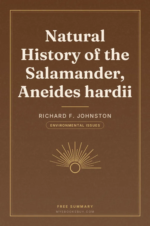Cover of Natural History of the Salamander, Aneides hardii