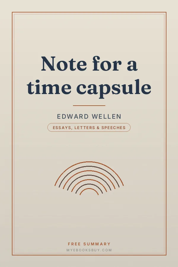 Cover of Note for a time capsule