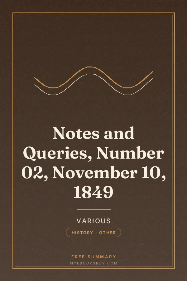 Cover of Notes and Queries, Number 02, November 10, 1849