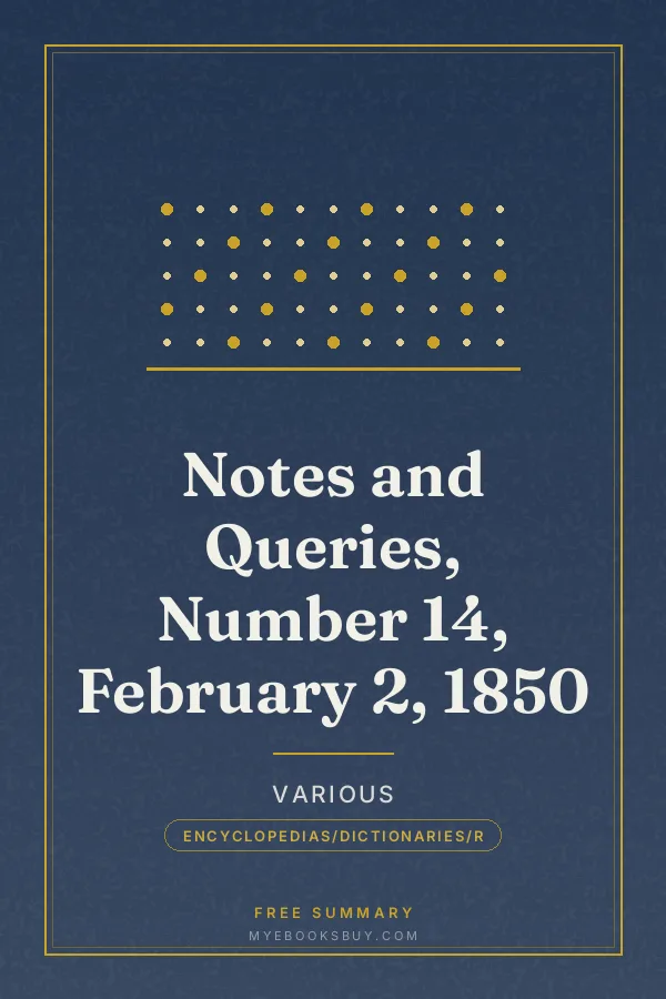 Cover of Notes and Queries, Number 14, February 2, 1850