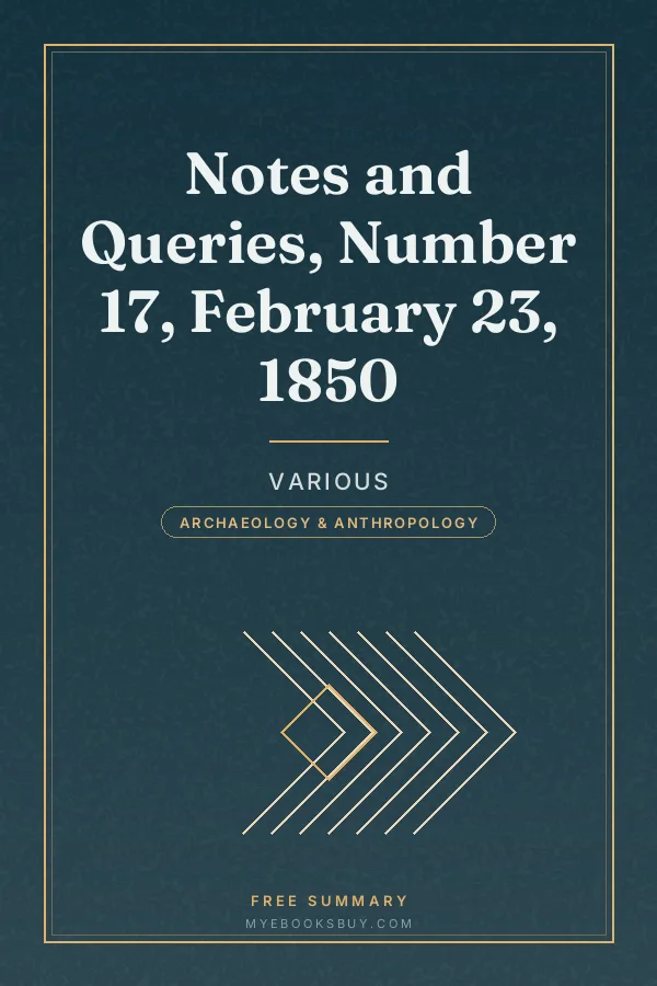 Cover of Notes and Queries, Number 17, February 23, 1850