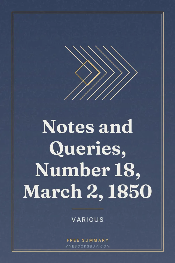 Cover of Notes and Queries, Number 18, March 2, 1850