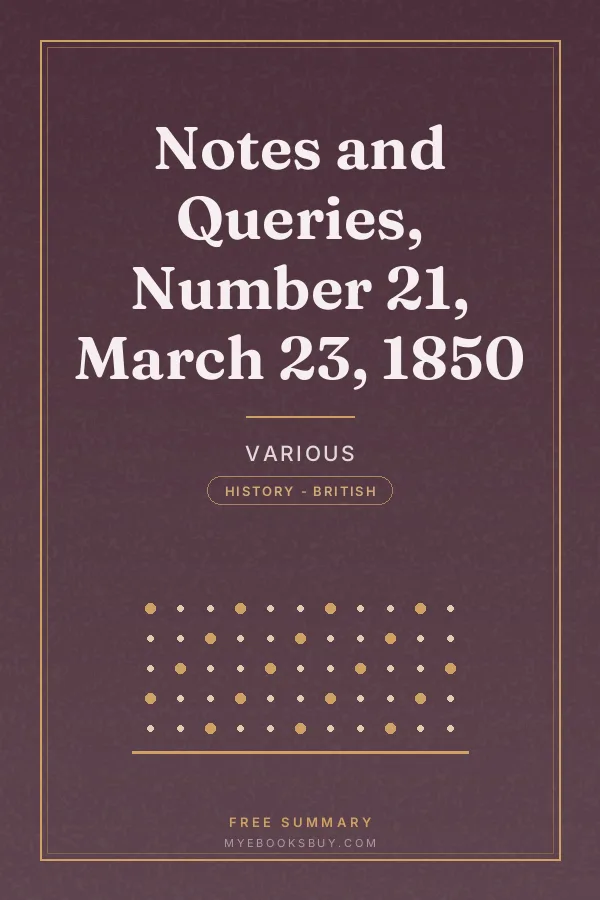 Cover of Notes and Queries, Number 21, March 23, 1850
