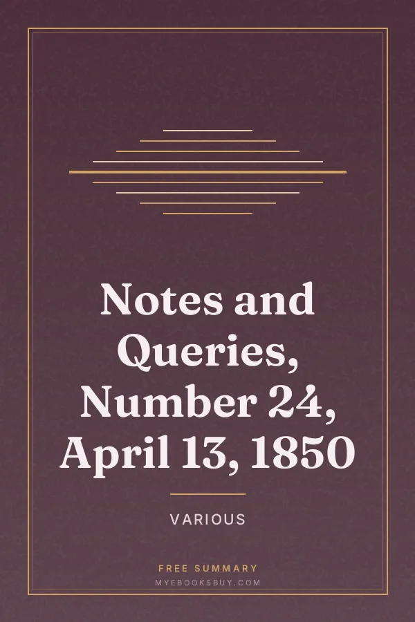 Cover of Notes and Queries, Number 24, April 13, 1850