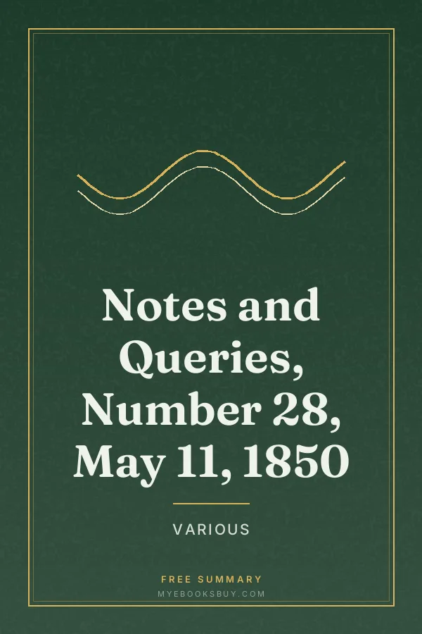Cover of Notes and Queries, Number 28, May 11, 1850