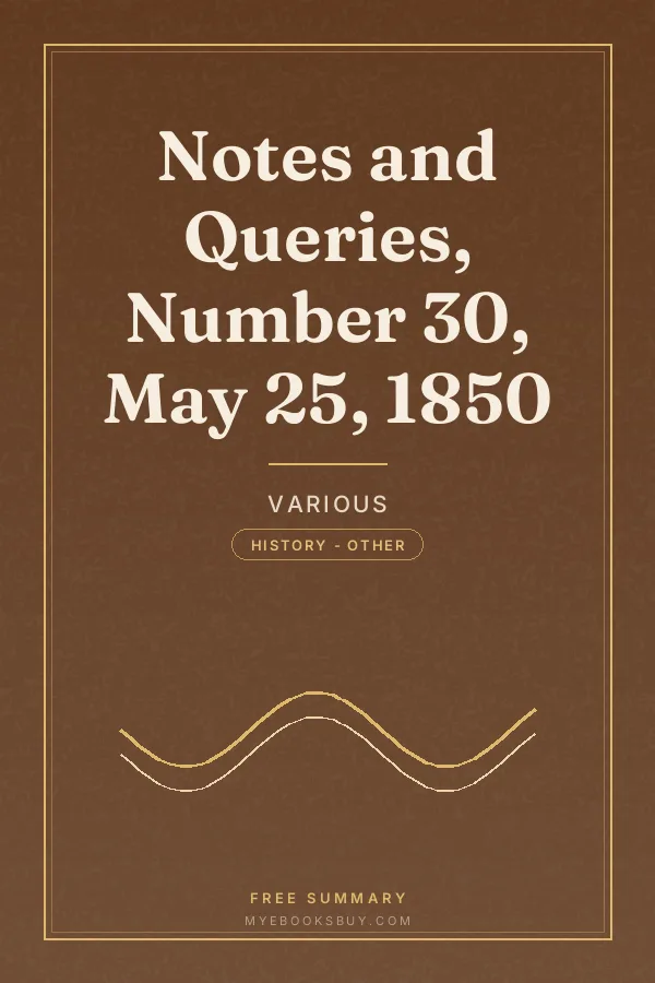 Cover of Notes and Queries, Number 30, May 25, 1850