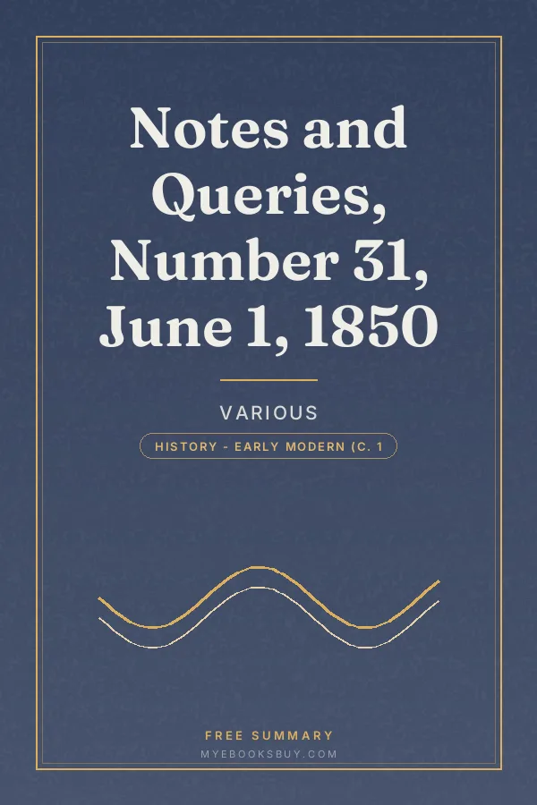 Cover of Notes and Queries, Number 31, June 1, 1850