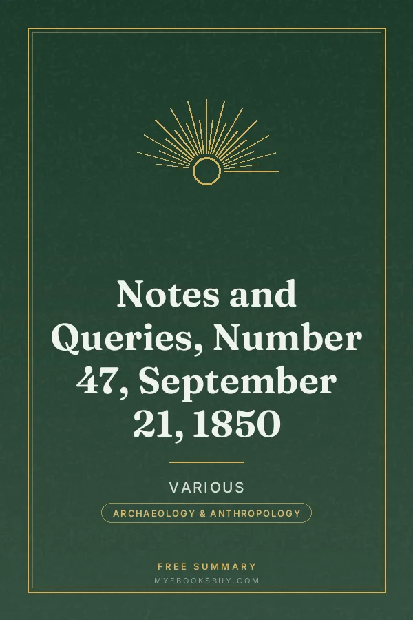 Cover of Notes and Queries, Number 47, September 21, 1850