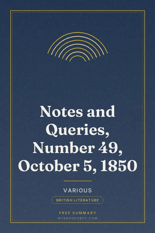 Cover of Notes and Queries, Number 49, October 5, 1850