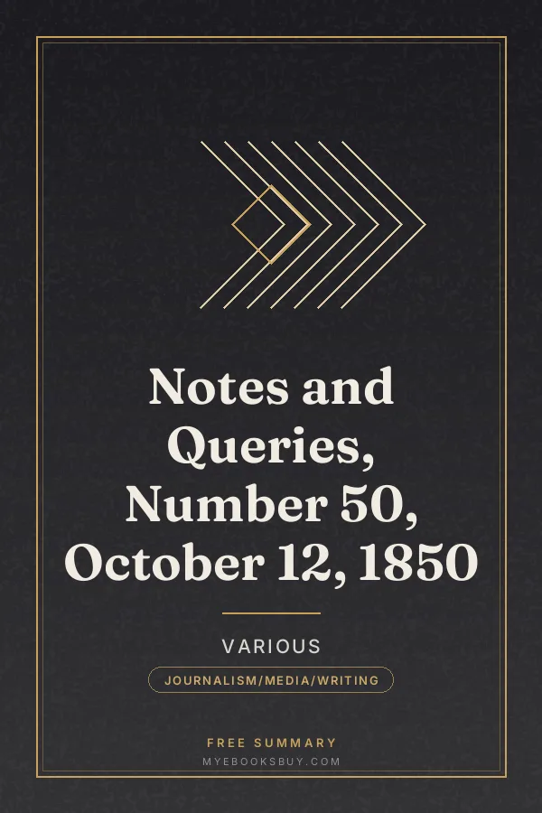 Cover of Notes and Queries, Number 50, October 12, 1850