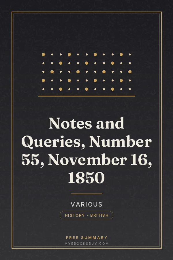 Cover of Notes and Queries, Number 55, November 16, 1850