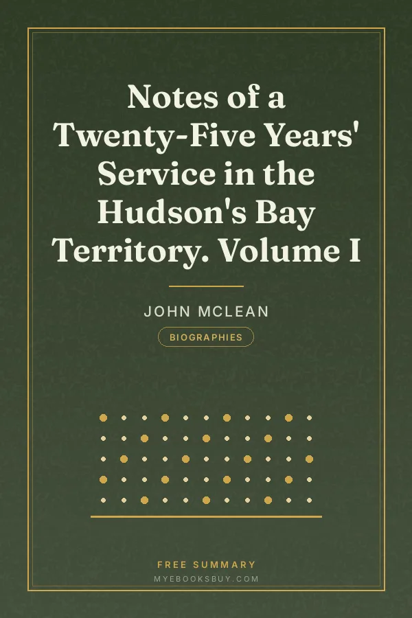 Cover of Notes of a Twenty-Five Years' Service in the Hudson's Bay Territory. Volume I