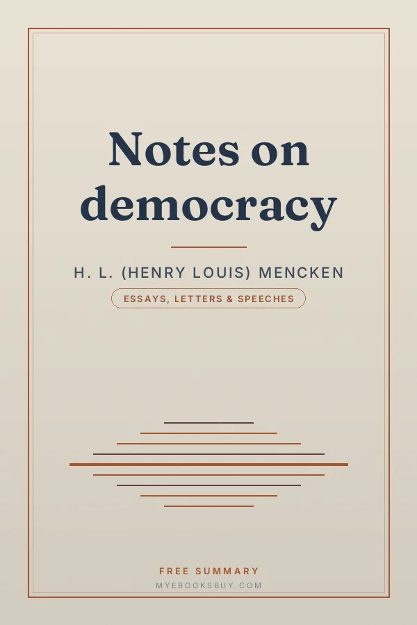 Cover of Notes on democracy