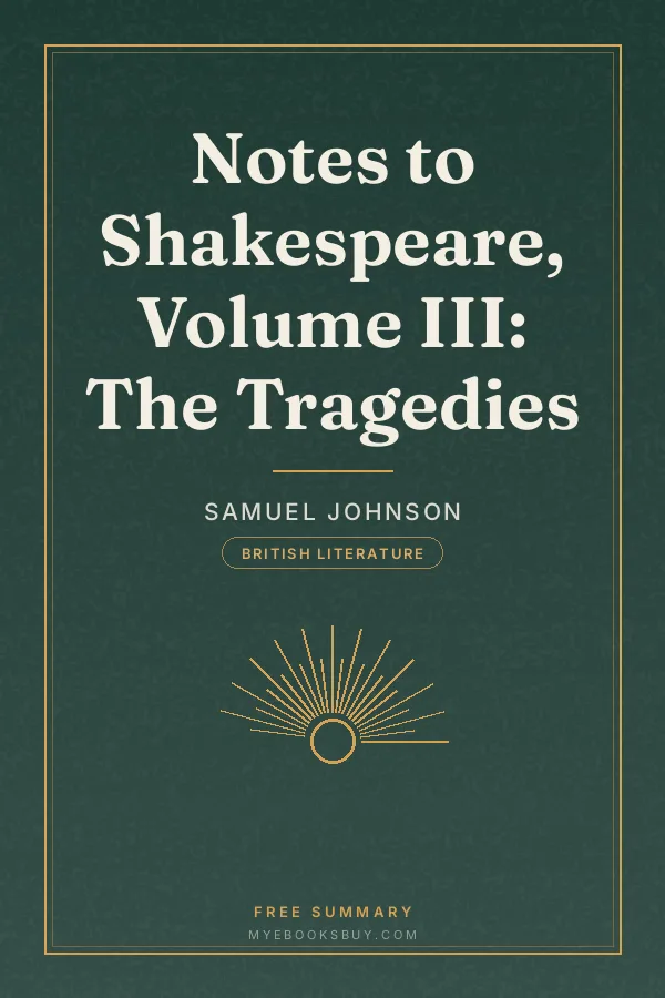 Cover of Notes to Shakespeare, Volume III: The Tragedies