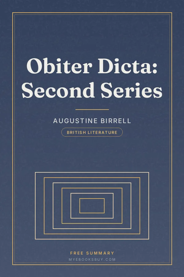 Cover of Obiter Dicta: Second Series