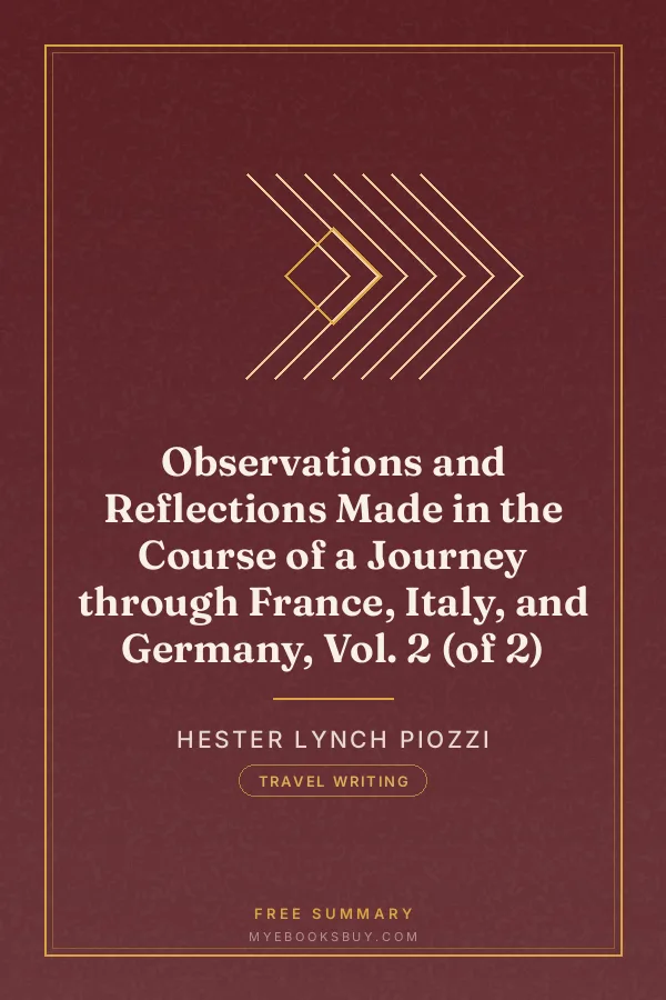 Cover of Observations and Reflections Made in the Course of a Journey through France, Italy, and Germany, Vol. 2 (of 2)