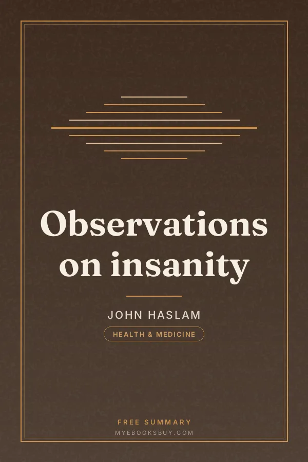 Cover of Observations on insanity