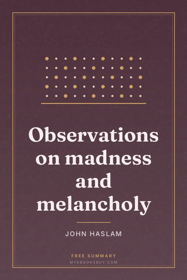 Cover of Observations on madness and melancholy