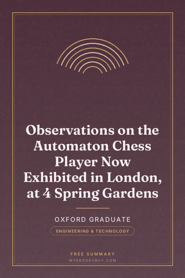 Cover of Observations on the Automaton Chess Player Now Exhibited in London, at 4 Spring Gardens