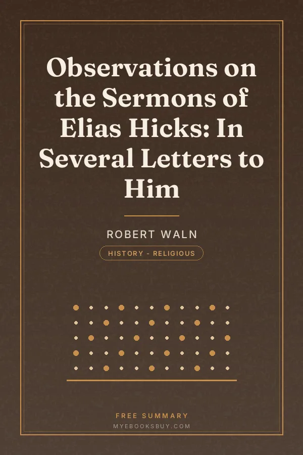 Cover of Observations on the Sermons of Elias Hicks: In Several Letters to Him
