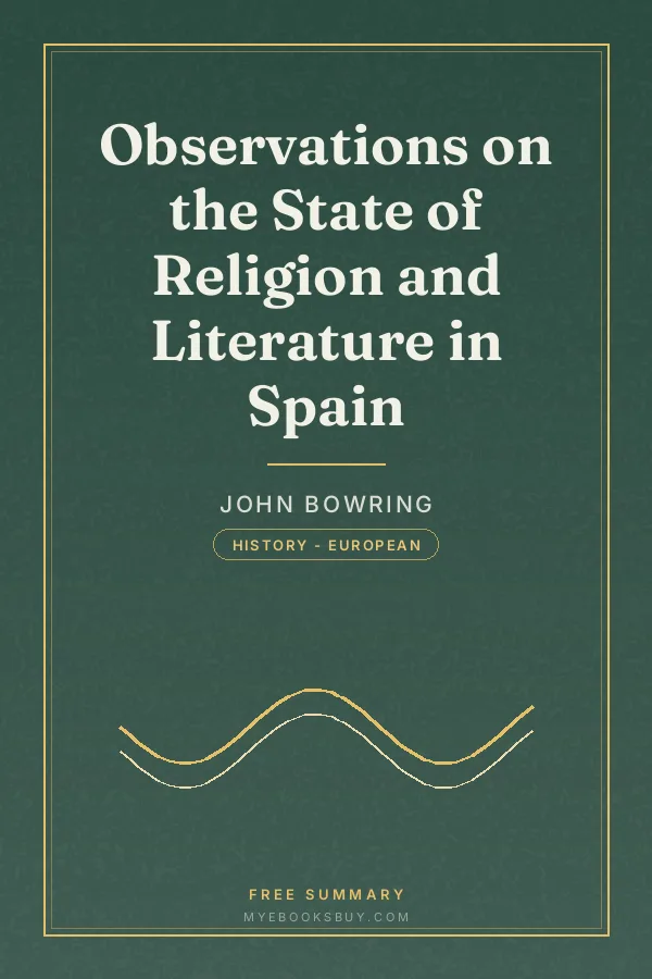 Cover of Observations on the State of Religion and Literature in Spain