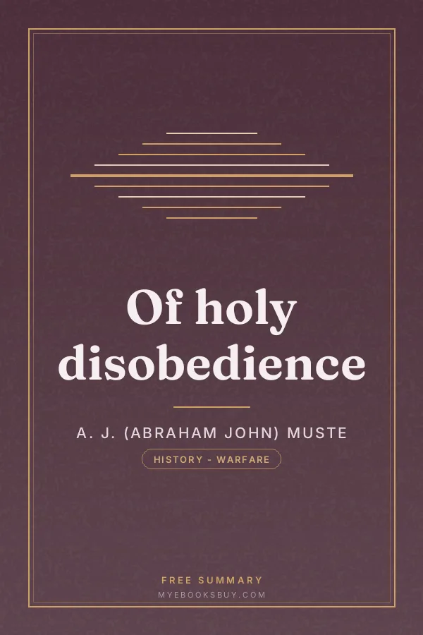 Cover of Of holy disobedience