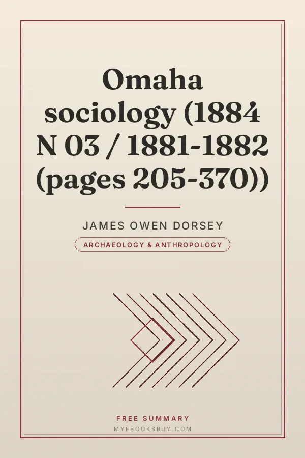 Cover of Omaha sociology (1884 N 03 / 1881-1882 (pages 205-370))