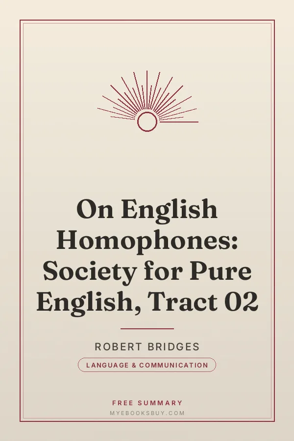 Cover of On English Homophones: Society for Pure English, Tract 02